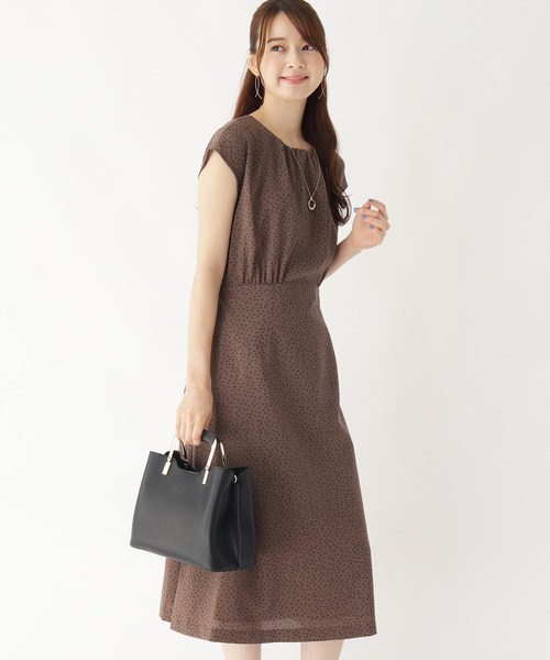 セール リネンライクフレンチスリーブドットワンピース Web限定サイズ ワンピース Index インデックス のファッション通販 Zozotown