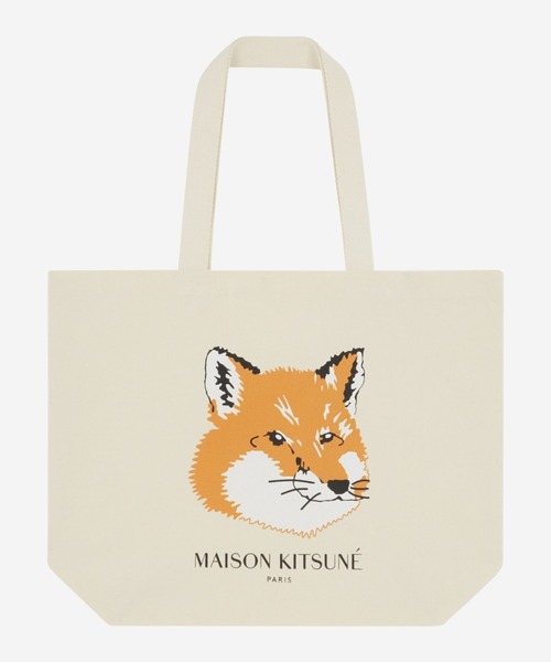 Maison Kitsune（メゾンキツネ）の「TOTE BAG FOX HEAD（トートバッグ・メンズ・キナリ/ホワイト系その他/ダークカーキ/ブラック・U）」の2枚目の写真