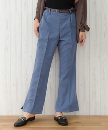 ベルト付きピーチセンターシームフレアパンツ