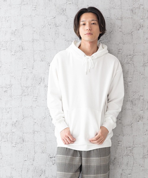 UNIIT(ユニット)の「【UNIIT】ヘビーウェイトビッグパーカー オーバーサイズ/ビッグシルエット ヘビーオンス(パーカー・メンズ・ホワイト/ブラック/ブラウン/ピンク/アイボリー/杢グレー・MEDIUM/LARGE/X-LARGE)」の2枚目の写真