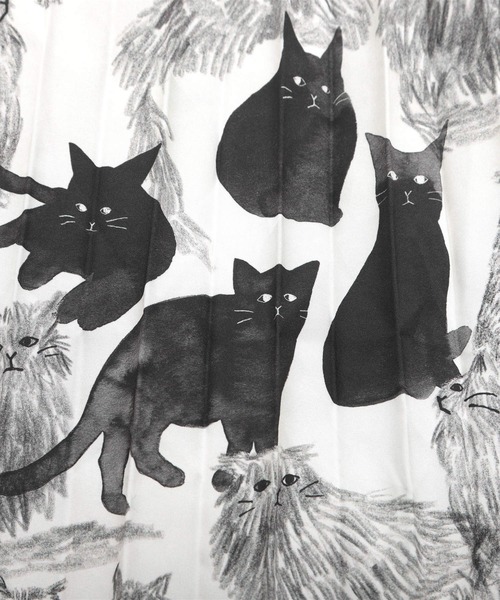 サイドスリットワンピース キャットアンドオウル ブラック ワンピース ワンピース Design Tshirts Design Store Graniph デザイン ティーシャツ ストア Store グラニフ のファッション