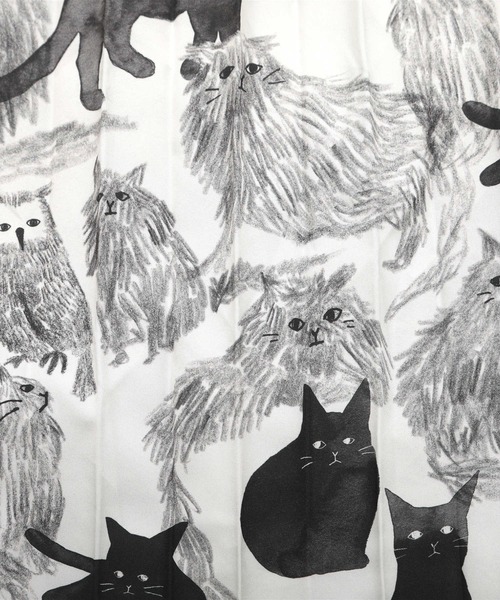 サイドスリットワンピース キャットアンドオウル ブラック ワンピース ワンピース Design Tshirts Design Store Graniph デザイン ティーシャツ ストア Store グラニフ のファッション