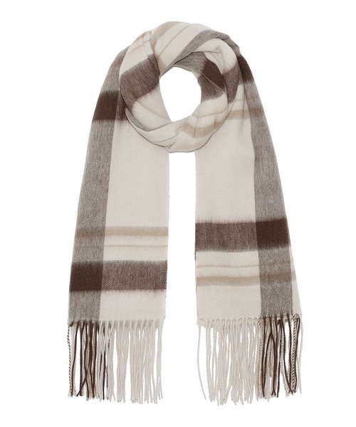 Mila Owen ミラオーウェン の チェック柄タスマニアウールストール ストール ショール Wear