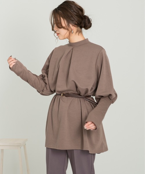 Ambre Neige（アンブルネージュ）の「バックプリーツポンチチュニック／【WEB/EC限定商品】（Tシャツ/カットソー・レディース・ブラック/グレー系その他/ブラウン系その他・FREE）」の7枚目の写真