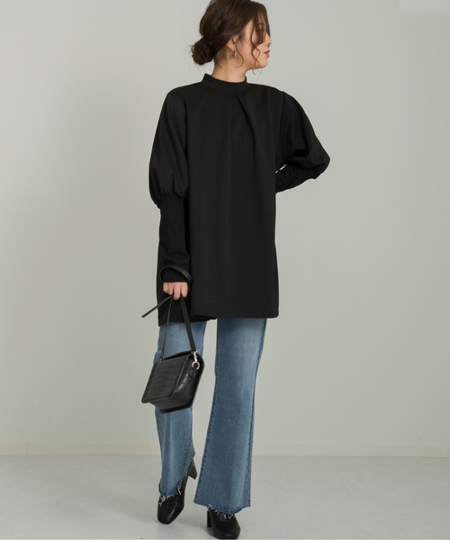 Ambre Neige（アンブルネージュ）の「バックプリーツポンチチュニック／【WEB/EC限定商品】（Tシャツ/カットソー・レディース・ブラック/グレー系その他/ブラウン系その他・FREE）」の5枚目の写真