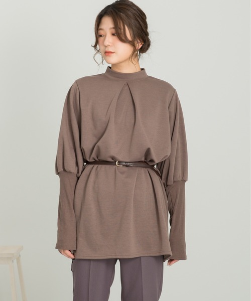 Ambre Neige（アンブルネージュ）の「バックプリーツポンチチュニック／【WEB/EC限定商品】（Tシャツ/カットソー・レディース・ブラック/グレー系その他/ブラウン系その他・FREE）」の6枚目の写真