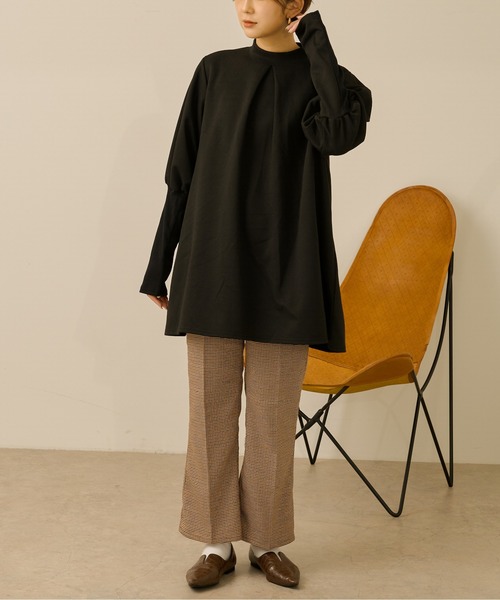Ambre Neige（アンブルネージュ）の「バックプリーツポンチチュニック／【WEB/EC限定商品】（Tシャツ/カットソー・レディース・ブラック/グレー系その他/ブラウン系その他・FREE）」の10枚目の写真