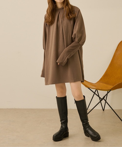 Ambre Neige（アンブルネージュ）の「バックプリーツポンチチュニック／【WEB/EC限定商品】（Tシャツ/カットソー・レディース・ブラック/グレー系その他/ブラウン系その他・FREE）」の14枚目の写真