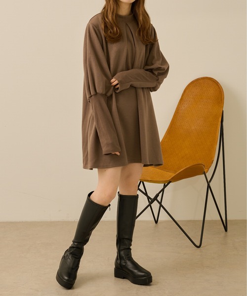 Ambre Neige（アンブルネージュ）の「バックプリーツポンチチュニック／【WEB/EC限定商品】（Tシャツ/カットソー・レディース・ブラック/グレー系その他/ブラウン系その他・FREE）」の15枚目の写真