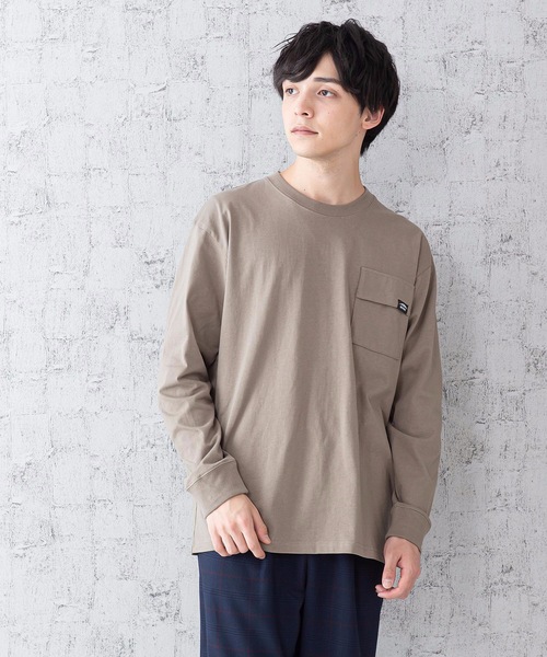 OUTDOOR PRODUCTS APPAREL(アウトドアプロダクツアパレル)の「USAコットンヘビーウェイトロンT リラックスシルエット/ビッグシルエット ブラックライン ポケット付き(Tシャツ/カットソー・メンズ・ホワイト/ブラック/ベージュ/カーキ・SMALL/LARGE/X-LARGE/MEDIUM)」の4枚目の写真