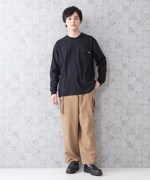 OUTDOOR PRODUCTS APPAREL(アウトドアプロダクツアパレル)の「USAコットンヘビーウェイトロンT リラックスシルエット/ビッグシルエット ブラックライン ポケット付き(Tシャツ/カットソー・メンズ・ホワイト/ブラック/ベージュ/カーキ・SMALL/LARGE/X-LARGE/MEDIUM)」の15枚目の写真