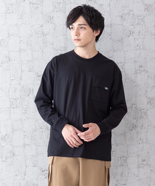 OUTDOOR PRODUCTS APPAREL(アウトドアプロダクツアパレル)の「USAコットンヘビーウェイトロンT リラックスシルエット/ビッグシルエット ブラックライン ポケット付き(Tシャツ/カットソー・メンズ・ホワイト/ブラック/ベージュ/カーキ・SMALL/LARGE/X-LARGE/MEDIUM)」の13枚目の写真