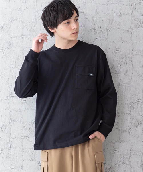 OUTDOOR PRODUCTS APPAREL(アウトドアプロダクツアパレル)の「USAコットンヘビーウェイトロンT リラックスシルエット/ビッグシルエット ブラックライン ポケット付き(Tシャツ/カットソー・メンズ・ホワイト/ブラック/ベージュ/カーキ・SMALL/LARGE/X-LARGE/MEDIUM)」の12枚目の写真