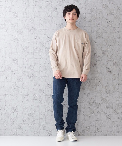 OUTDOOR PRODUCTS APPAREL(アウトドアプロダクツアパレル)の「USAコットンヘビーウェイトロンT リラックスシルエット/ビッグシルエット ブラックライン ポケット付き(Tシャツ/カットソー・メンズ・ホワイト/ブラック/ベージュ/カーキ・SMALL/LARGE/X-LARGE/MEDIUM)」の11枚目の写真