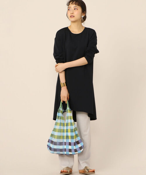 NOLLEY’S(ノーリーズ)の「ダンボールチュニック(Tシャツ/カットソー・レディース・ネイビー/ホワイト・FREE)」の14枚目の写真