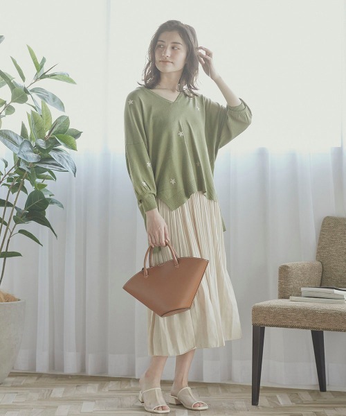 LIPSTAR（リップスター）の「星柄ニットプルオーバー（ニット/セーター・レディース・ブラック/ベージュ/グリーン・M）」の17枚目の写真