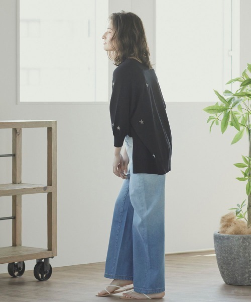 LIPSTAR（リップスター）の「星柄ニットプルオーバー（ニット/セーター・レディース・ブラック/ベージュ/グリーン・M）」の18枚目の写真