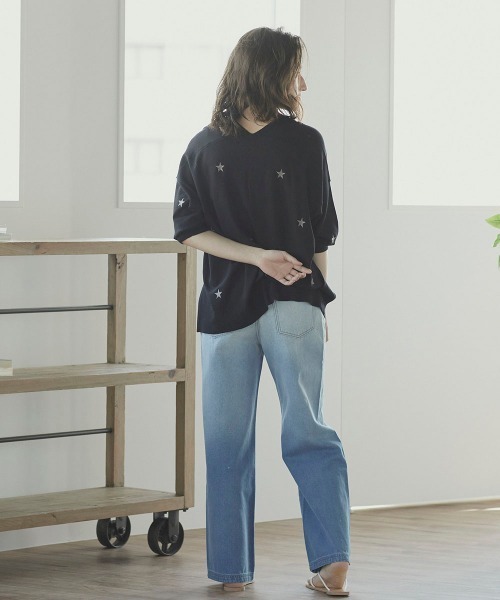 LIPSTAR（リップスター）の「星柄ニットプルオーバー（ニット/セーター・レディース・ブラック/ベージュ/グリーン・M）」の21枚目の写真