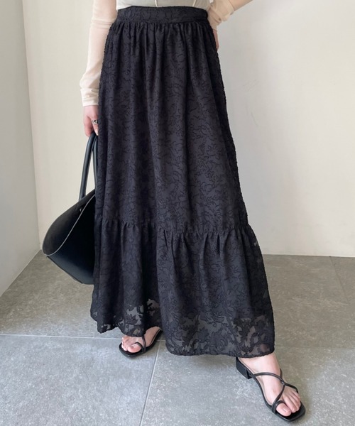 NEUNA（ヌナ）の「シアージャガードティアードスカート（スカート・レディース・ホワイト/ブラック・FREE）」の2枚目の写真