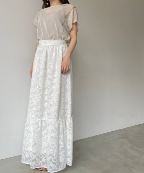 NEUNA（ヌナ）の「シアージャガードティアードスカート（スカート・レディース・ホワイト/ブラック・FREE）」の9枚目の写真