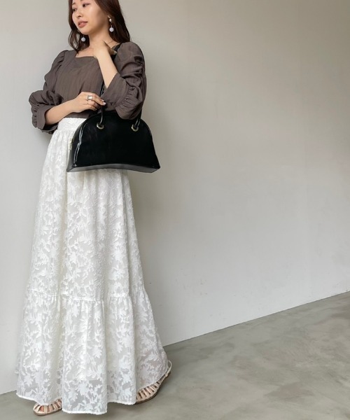 NEUNA（ヌナ）の「シアージャガードティアードスカート（スカート・レディース・ホワイト/ブラック・FREE）」の10枚目の写真