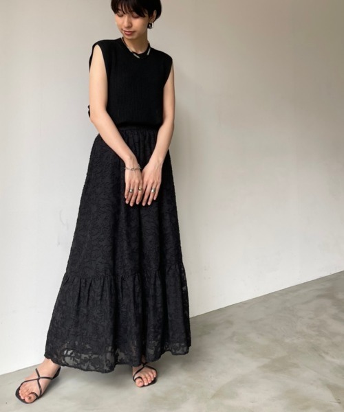 NEUNA（ヌナ）の「シアージャガードティアードスカート（スカート・レディース・ホワイト/ブラック・FREE）」の17枚目の写真