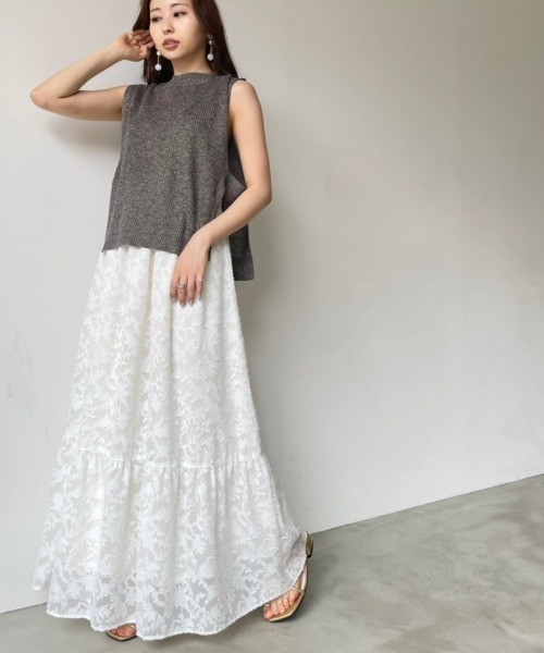 NEUNA（ヌナ）の「シアージャガードティアードスカート（スカート・レディース・ホワイト/ブラック・FREE）」の8枚目の写真