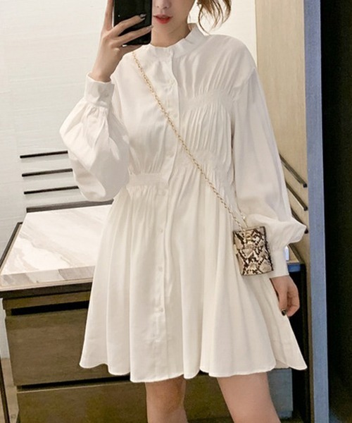 Passion（パッション）の「スリーブチュニックシャツワンピース（ワンピース・レディース・ホワイト/ブラック・L/M/XL/S）」の11枚目の写真