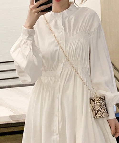 Passion（パッション）の「スリーブチュニックシャツワンピース（ワンピース・レディース・ホワイト/ブラック・L/M/XL/S）」の10枚目の写真