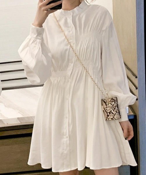 Passion（パッション）の「スリーブチュニックシャツワンピース（ワンピース・レディース・ホワイト/ブラック・L/M/XL/S）」の9枚目の写真