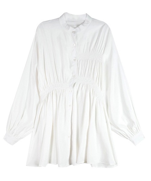 Passion（パッション）の「スリーブチュニックシャツワンピース（ワンピース・レディース・ホワイト/ブラック・L/M/XL/S）」の20枚目の写真