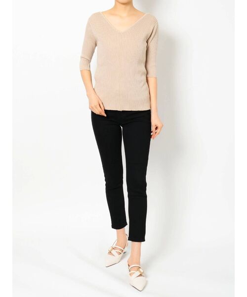 MURUA（ムルーア）の「バイウォッシュハーフニット（ニット/セーター・レディース・ライトグリーン/ブラック/ベージュ・FREE）」の12枚目の写真