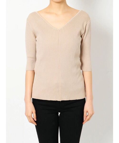 MURUA（ムルーア）の「バイウォッシュハーフニット（ニット/セーター・レディース・ライトグリーン/ブラック/ベージュ・FREE）」の13枚目の写真