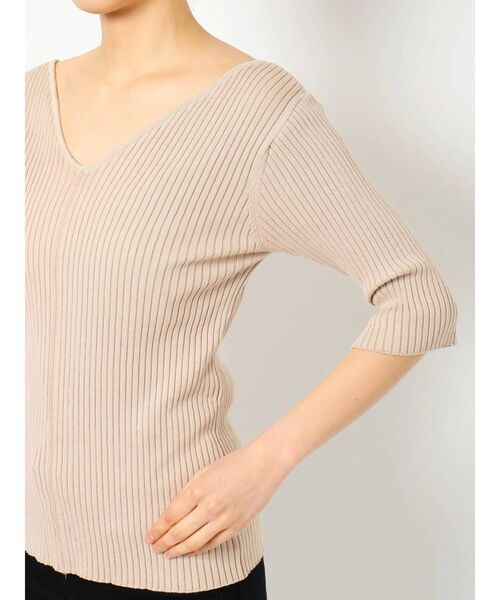 MURUA（ムルーア）の「バイウォッシュハーフニット（ニット/セーター・レディース・ライトグリーン/ブラック/ベージュ・FREE）」の17枚目の写真