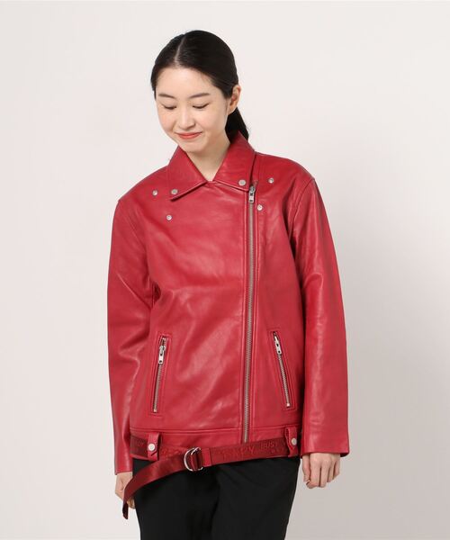 A BATHING APE（アベイシングエイプ）の「BPY BAPY LE LEATHER（ライダースジャケット・レディース・ブラック/レッド・SMALL/X-SMALL）」の3枚目の写真