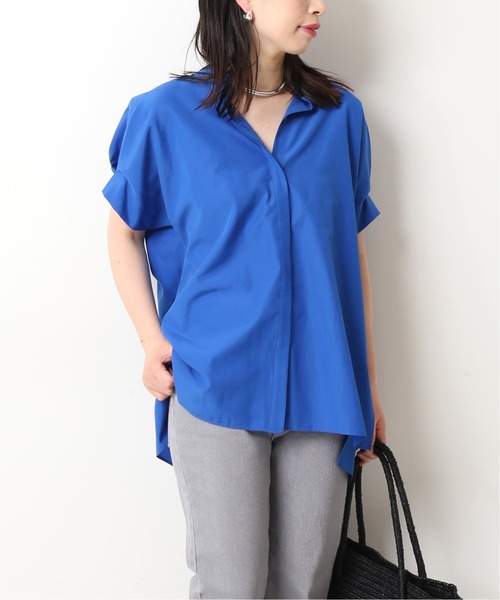 journal standard L'essage（ジャーナルスタンダードレサージュ）の「タックスリーブ シャツ◆（シャツ/ブラウス・レディース・ホワイト/ブラック/ブラウン/ブルー・FREE）」の7枚目の写真