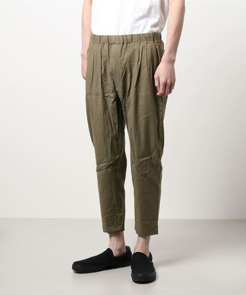 VIBGYOR(ヴィブジョー)の「VIBGYOR Select/11/-綿麻ストレッチイージーアンクルテーパードパンツ(その他パンツ・メンズ・ブラック/ベージュ/ネイビー/カーキ/キナリ・MEDIUM/LARGE/X-LARGE)」の4枚目の写真
