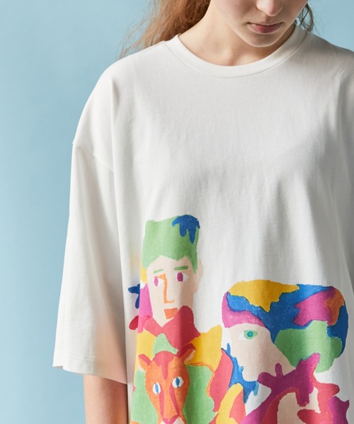 FRAPBOIS（フラボア）の「FRAPBOIS×田室綾乃×クレパス BIG Tシャツ（Tシャツ/カットソー・レディース・ホワイト/ブラック・1）」の7枚目の写真