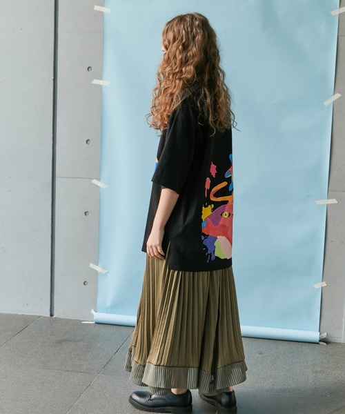 FRAPBOIS（フラボア）の「FRAPBOIS×田室綾乃×クレパス BIG Tシャツ（Tシャツ/カットソー・レディース・ホワイト/ブラック・1）」の8枚目の写真