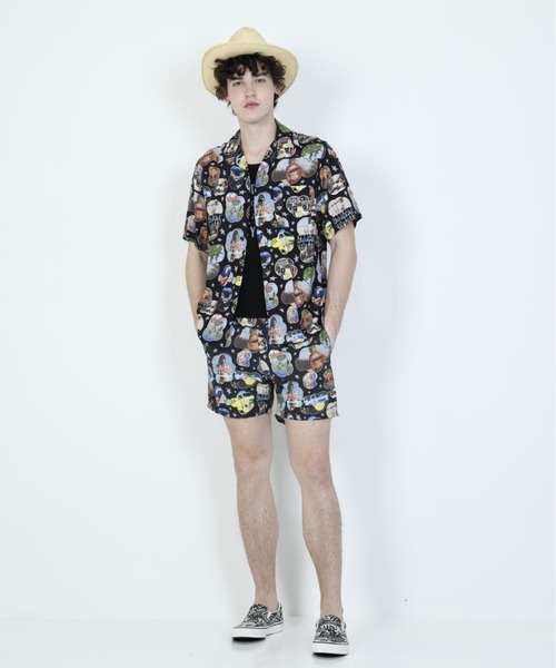 HYSTERIC GLAMOUR(ヒステリックグラマー)の「FLAMING ROCK柄 アロハシャツ(シャツ/ブラウス・メンズ・ホワイト/ブラック・SMALL/MEDIUM/LARGE)」の3枚目の写真