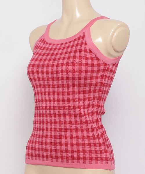 WC（ダブル シー）の「ギンガムニットキャミソール（キャミソール・レディース・ブラック/ピンク・FREE）」の3枚目の写真