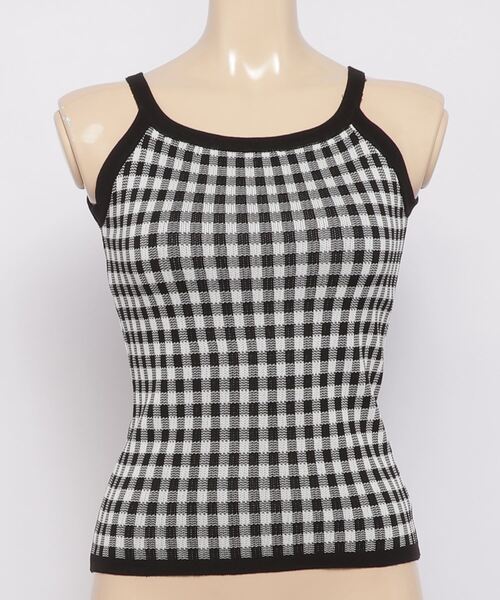 WC（ダブル シー）の「ギンガムニットキャミソール（キャミソール・レディース・ブラック/ピンク・FREE）」の6枚目の写真