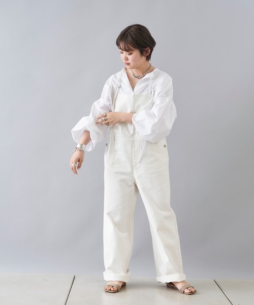 DouDou（ドゥドゥ）の「細紐サロペット（サロペット/オーバーオール・レディース・オフホワイト/ブラック・FREE）」の19枚目の写真