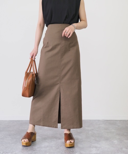 Riberry（リベリー）の「前スリットタイトスカート（スカート・レディース・ベージュ/ブラウン/カーキ/キナリ・MEDIUM）」の10枚目の写真