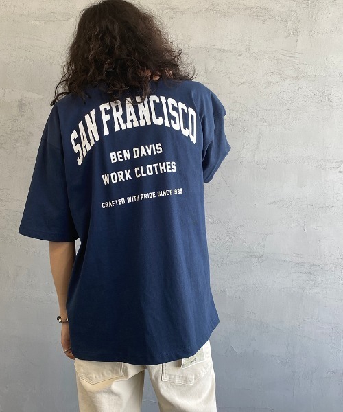 BEN DAVIS（ベンデイビス）の「[BEN DAVIS/ベンデイビス] カレッジロゴプリント ビッグシルエットTシャツ（Tシャツ/カットソー・レディース・ライトグレー/ネイビー/ブラック/ホワイト・M/L）」の4枚目の写真