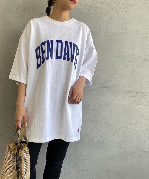 BEN DAVIS（ベンデイビス）の「[BEN DAVIS/ベンデイビス] カレッジロゴプリント ビッグシルエットTシャツ（Tシャツ/カットソー・レディース・ライトグレー/ネイビー/ブラック/ホワイト・M/L）」の2枚目の写真