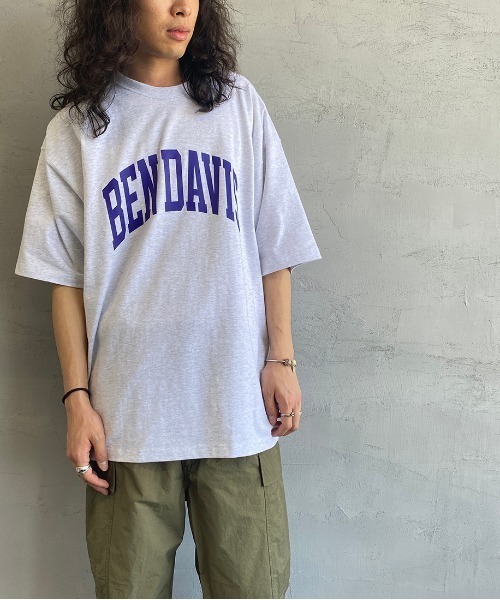 BEN DAVIS（ベンデイビス）の「[BEN DAVIS/ベンデイビス] カレッジロゴプリント ビッグシルエットTシャツ（Tシャツ/カットソー・レディース・ライトグレー/ネイビー/ブラック/ホワイト・M/L）」の3枚目の写真