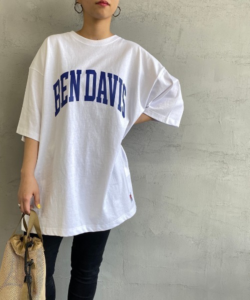 BEN DAVIS（ベンデイビス）の「[BEN DAVIS/ベンデイビス] カレッジロゴプリント ビッグシルエットTシャツ（Tシャツ/カットソー・レディース・ライトグレー/ネイビー/ブラック/ホワイト・M/L）」の5枚目の写真