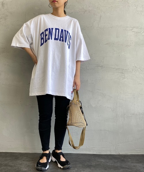 BEN DAVIS（ベンデイビス）の「[BEN DAVIS/ベンデイビス] カレッジロゴプリント ビッグシルエットTシャツ（Tシャツ/カットソー・レディース・ライトグレー/ネイビー/ブラック/ホワイト・M/L）」の11枚目の写真