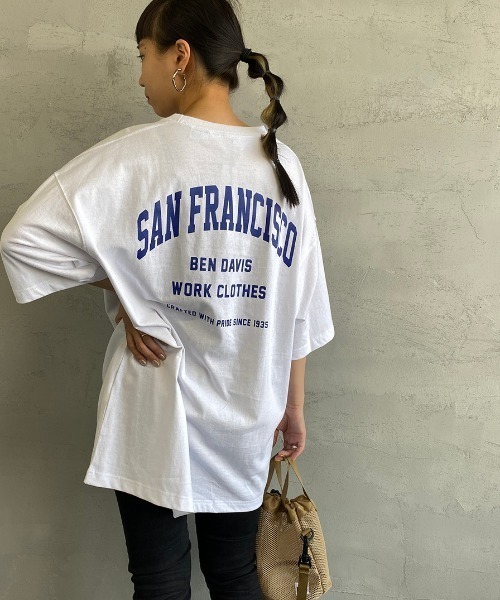 BEN DAVIS（ベンデイビス）の「[BEN DAVIS/ベンデイビス] カレッジロゴプリント ビッグシルエットTシャツ（Tシャツ/カットソー・レディース・ライトグレー/ネイビー/ブラック/ホワイト・M/L）」の18枚目の写真